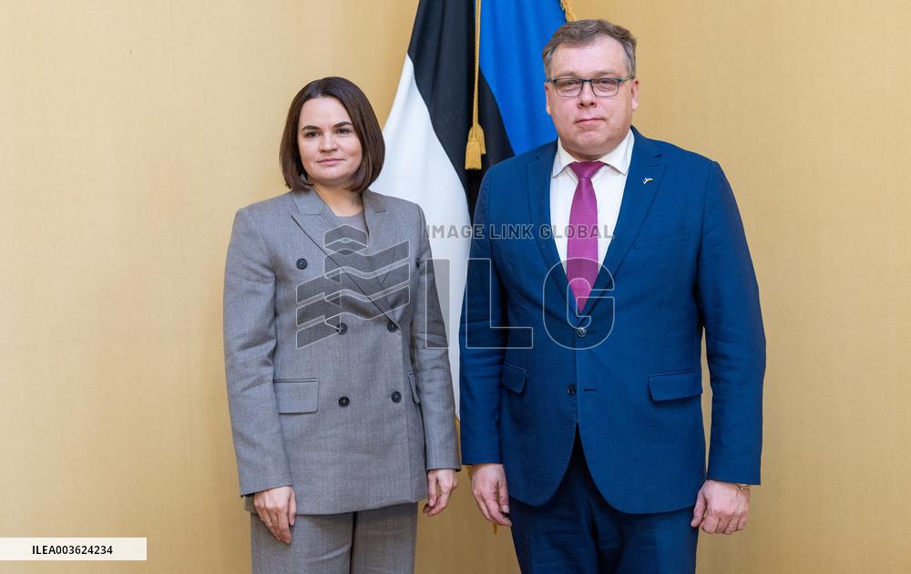 Leader of the Belarusian opposition Sviatlana Tsikhanouskaya in Estonia