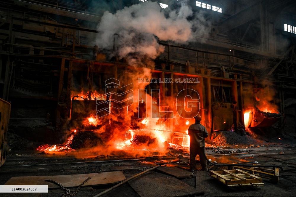 Open-hearth furnace shop at Zaporizhstal Steel Works