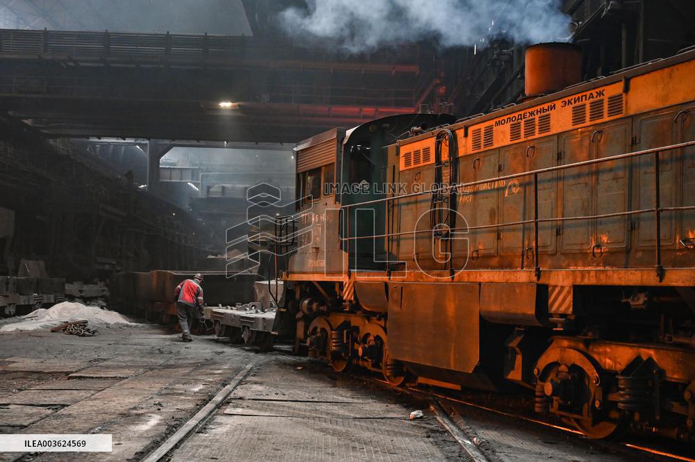Open-hearth furnace shop at Zaporizhstal Steel Works