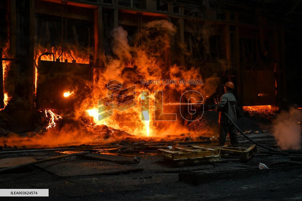Open-hearth furnace shop at Zaporizhstal Steel Works