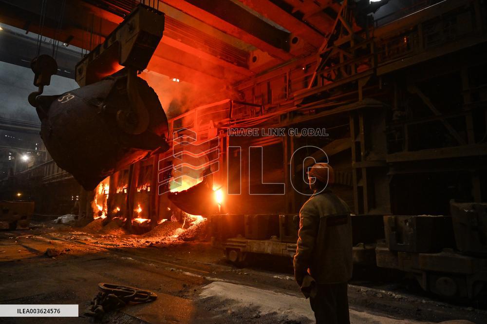 Open-hearth furnace shop at Zaporizhstal Steel Works