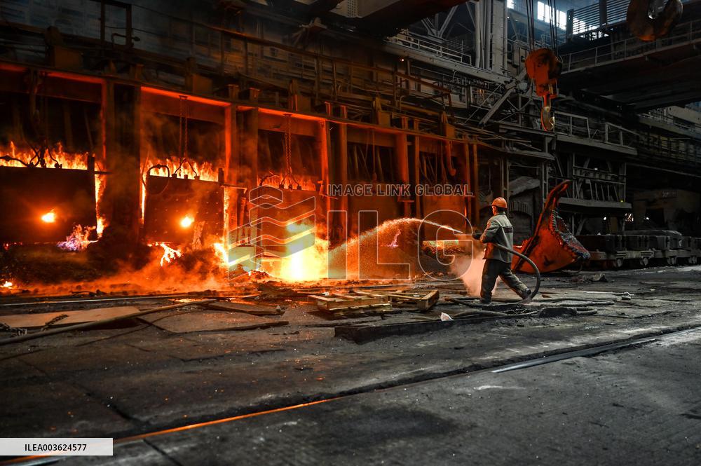 Open-hearth furnace shop at Zaporizhstal Steel Works