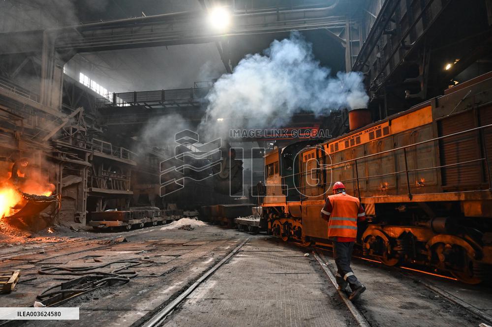 Open-hearth furnace shop at Zaporizhstal Steel Works