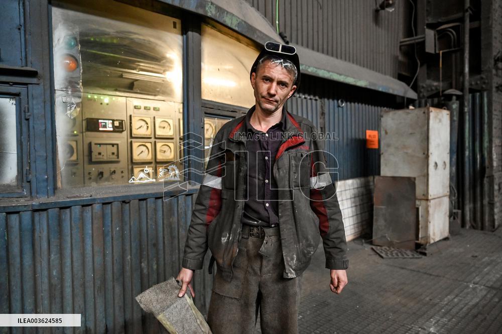 Open-hearth furnace shop at Zaporizhstal Steel Works