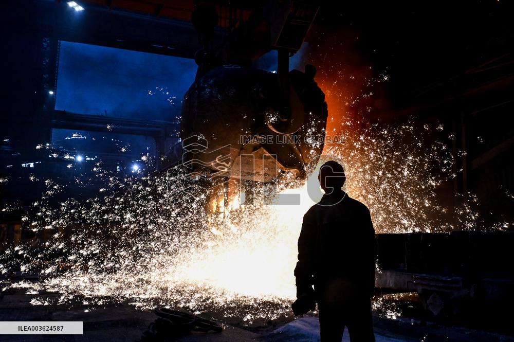 Open-hearth furnace shop at Zaporizhstal Steel Works