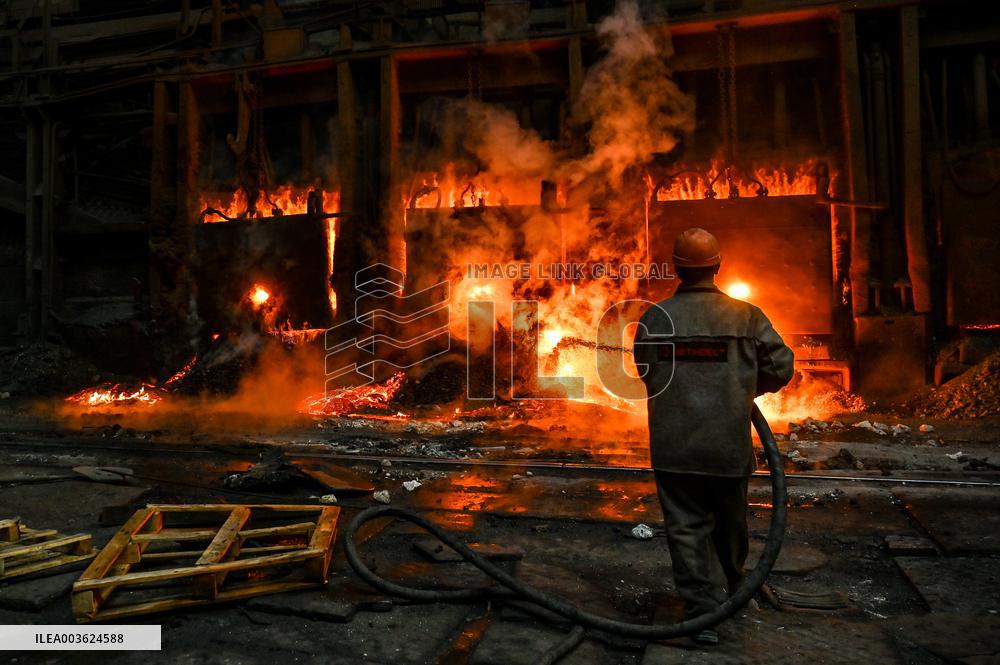 Open-hearth furnace shop at Zaporizhstal Steel Works