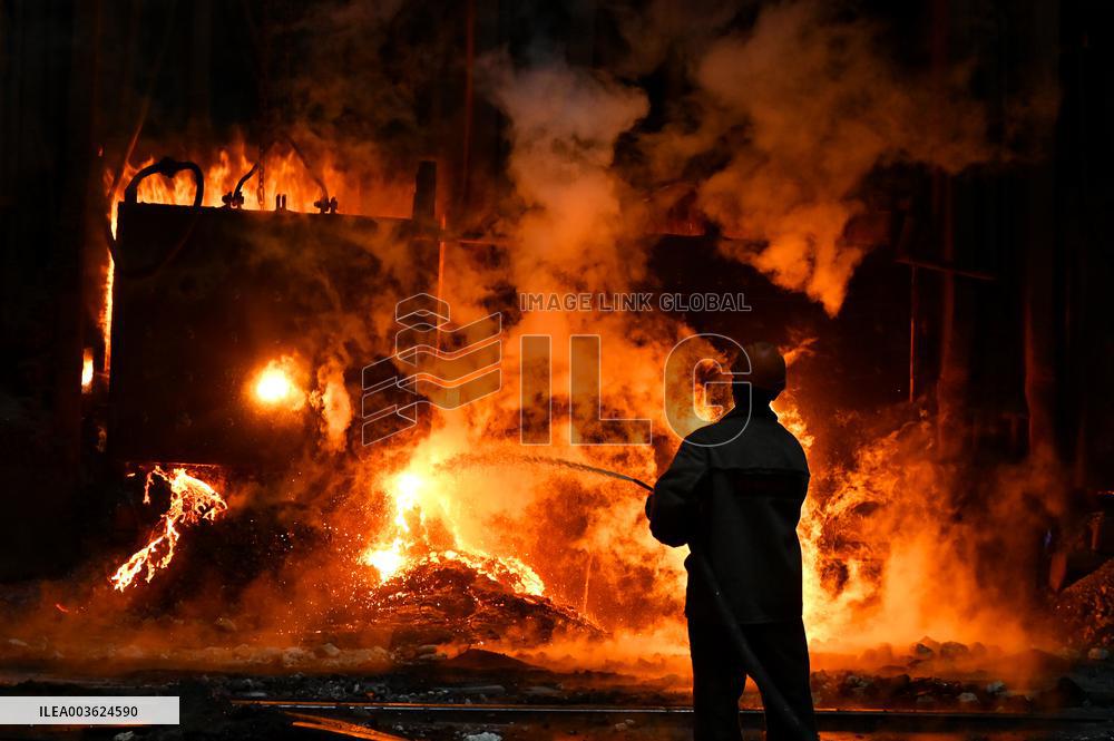 Open-hearth furnace shop at Zaporizhstal Steel Works