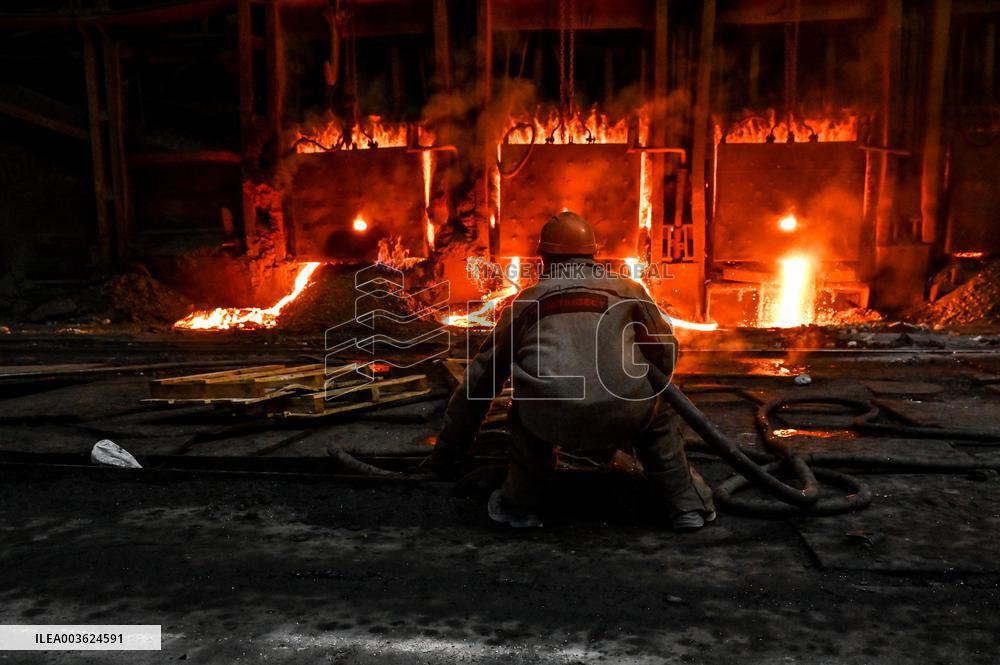 Open-hearth furnace shop at Zaporizhstal Steel Works