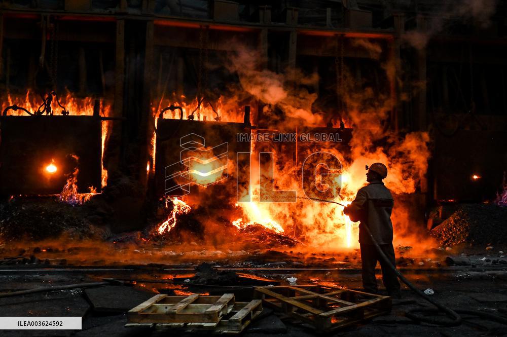 Open-hearth furnace shop at Zaporizhstal Steel Works