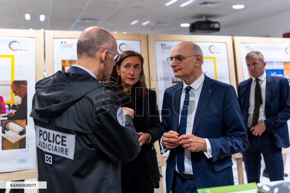 Didier Migaud Visit To The Premises Of The Judicial Police - Paris