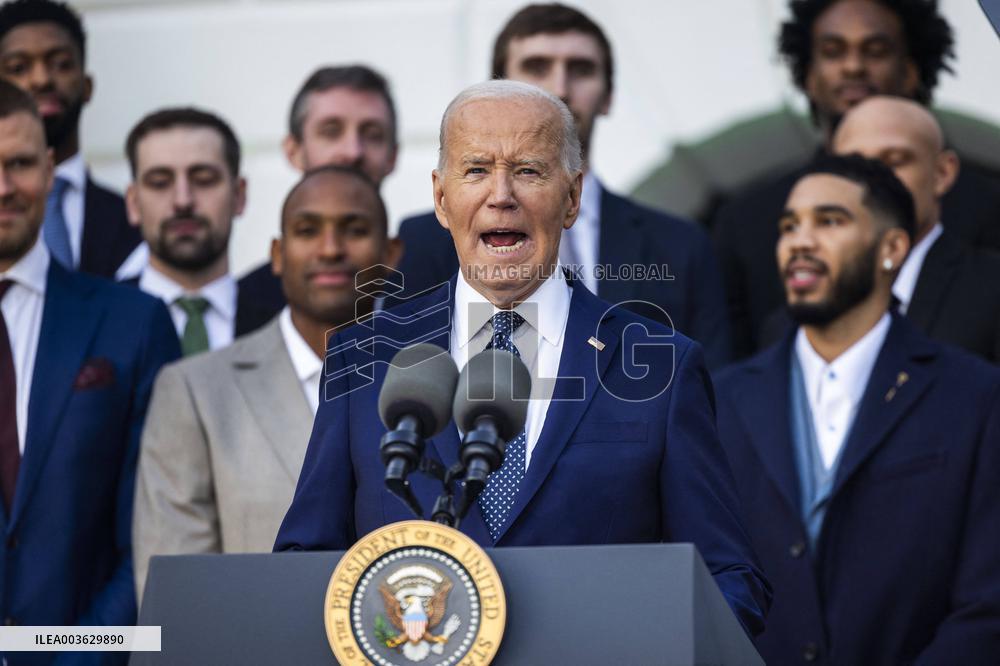 President Biden welcomes Boston Celtics to White House