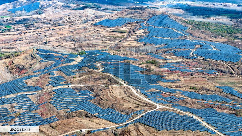 Rural Barren Hills PV Power Array Area