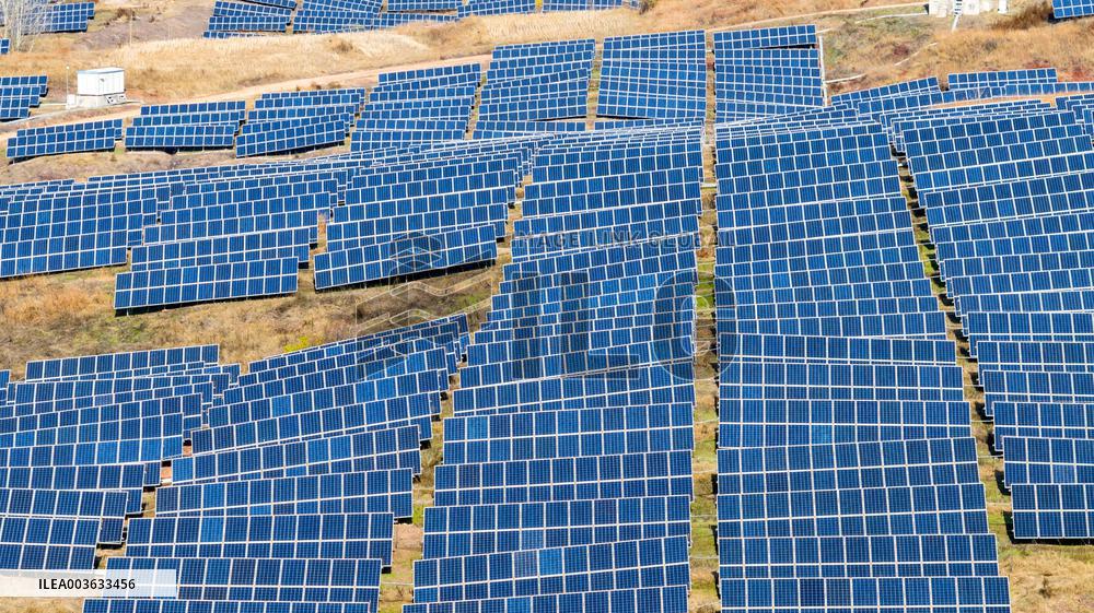 Rural Barren Hills PV Power Array Area