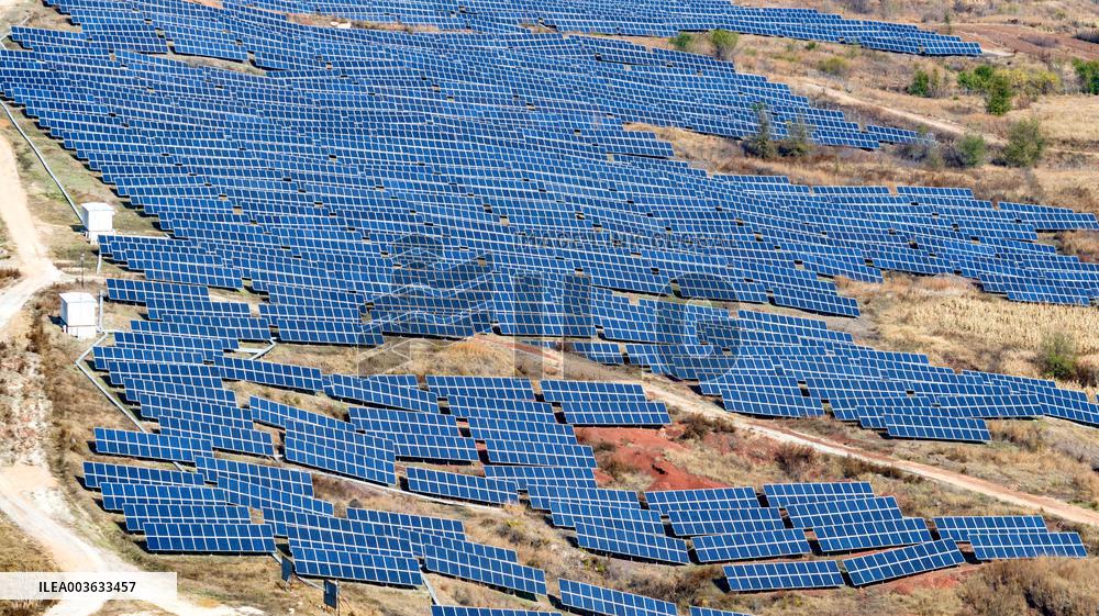 Rural Barren Hills PV Power Array Area