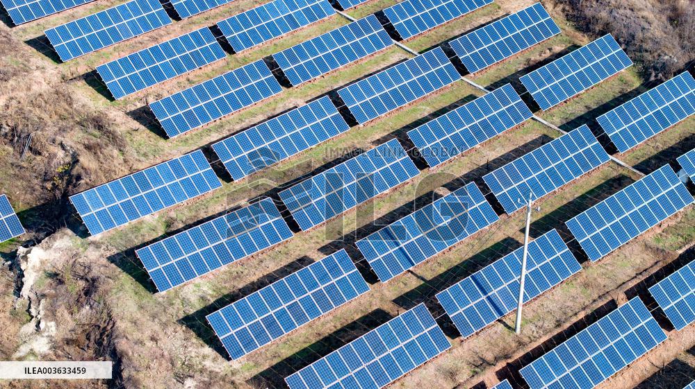 Rural Barren Hills PV Power Array Area
