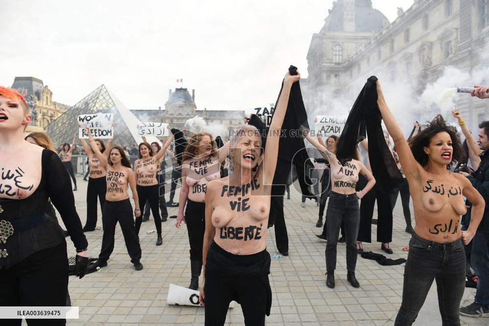 Singer Lio At The FEMEN Protest - Paris