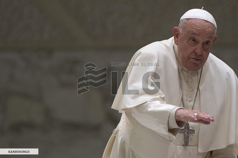 Pope Francis During an Audience - Vatican