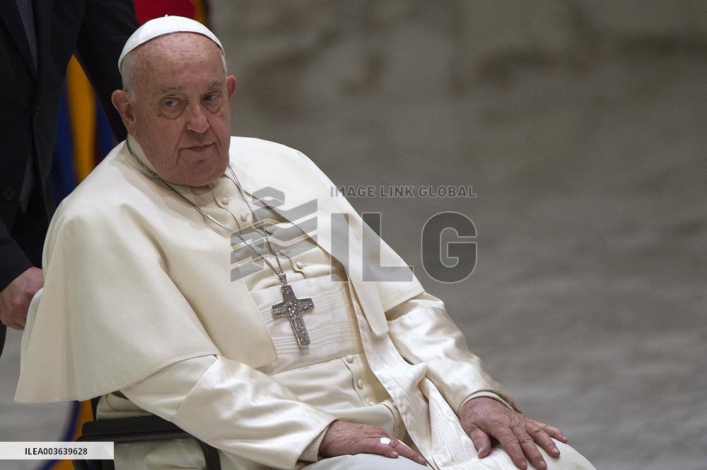 Pope Francis During an Audience - Vatican