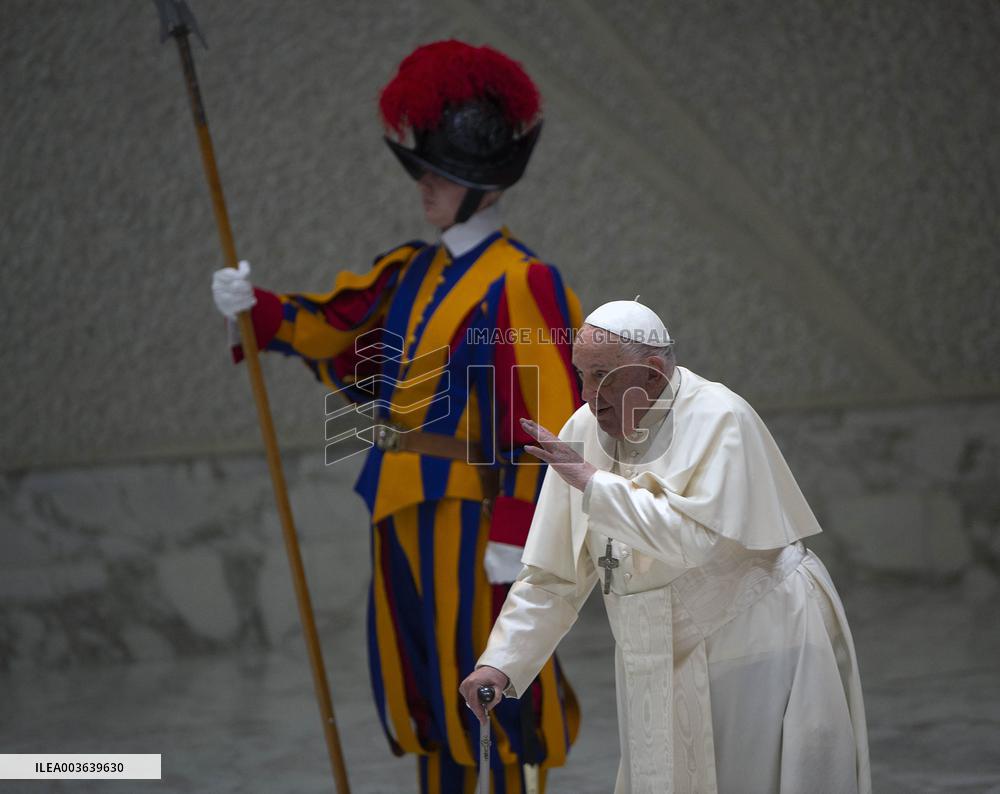 Pope Francis During an Audience - Vatican