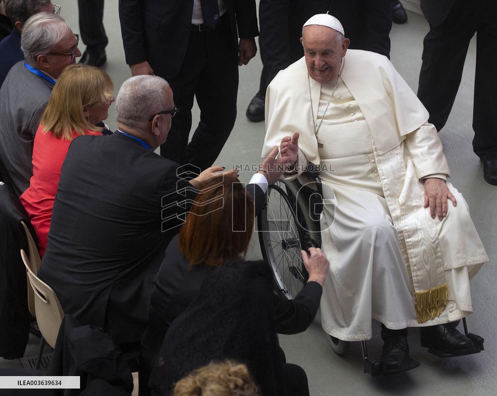 Pope Francis During an Audience - Vatican