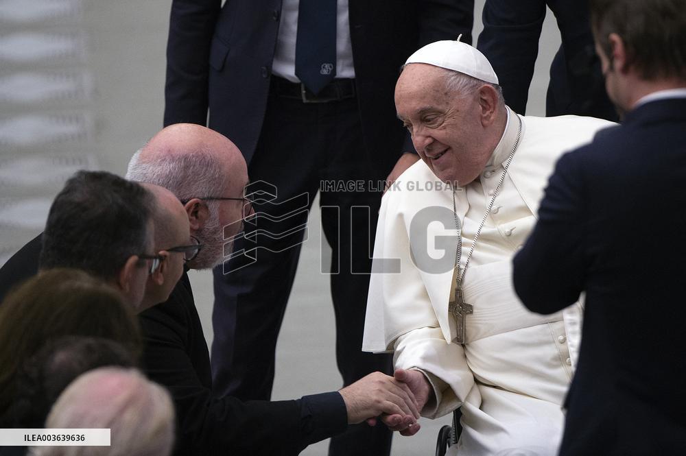 Pope Francis During an Audience - Vatican