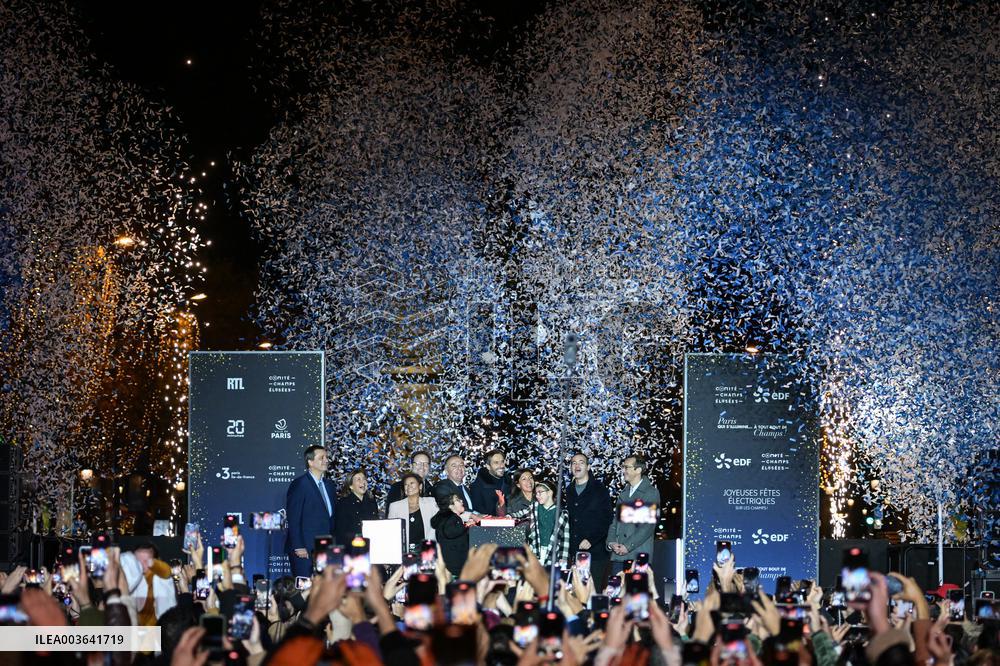 Champs Elysees Christmas Lights Unveiled in Paris FA