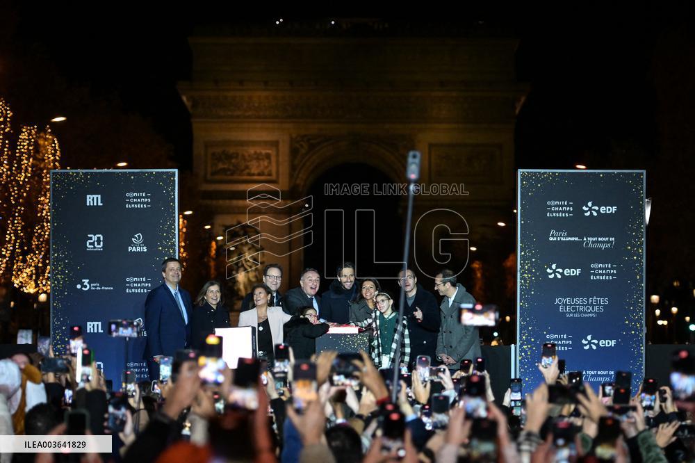 Champs Elysees Christmas Lights Unveiled in Paris FA