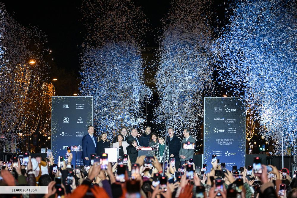 Champs Elysees Christmas Lights Unveiled in Paris FA
