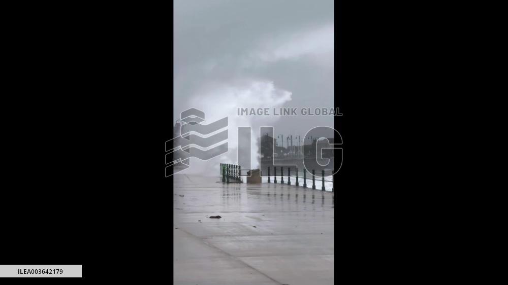 UK: Massive Waves Batter Coasts As Storm Bert Strikes