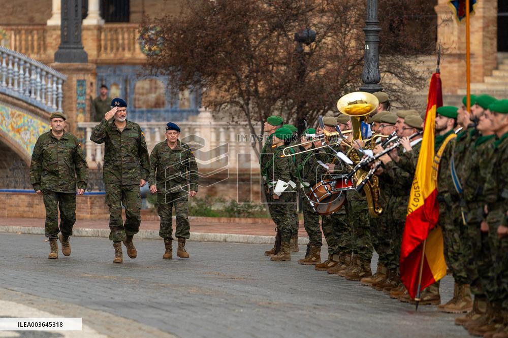 King Felipe VI Visit To Spanish Army - Seville