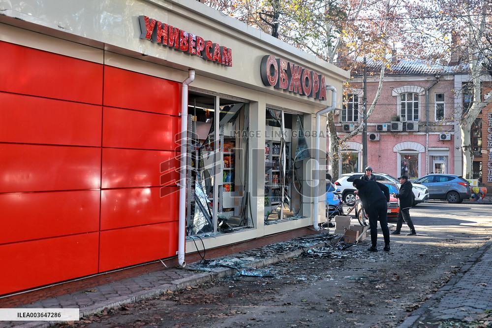 Russian military launch missile strike on central Odesa