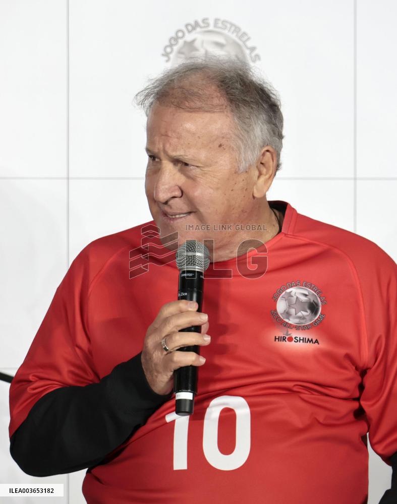CORRECTED: Brazilian football legend Zico in Hiroshima