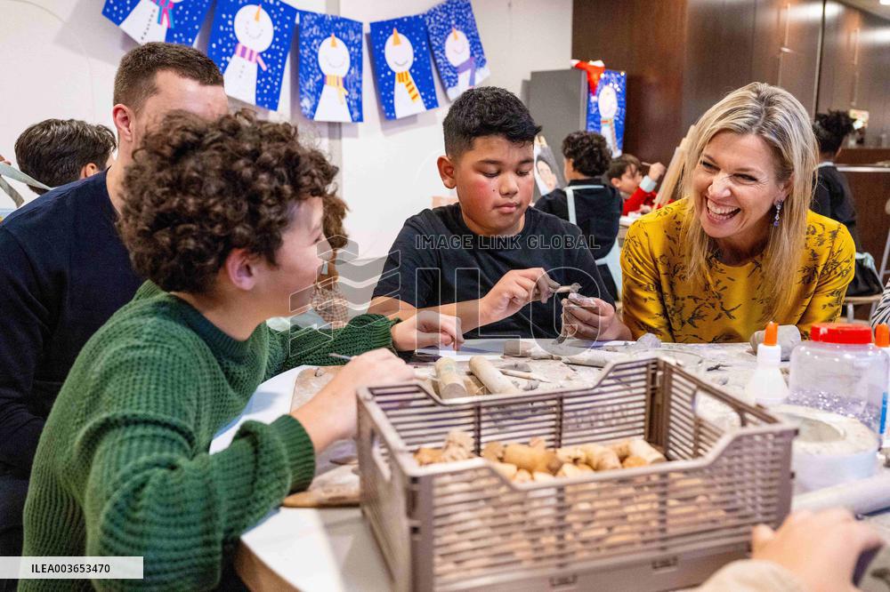 Queen Maxima Visits School of The Largest School Band in The Netherlands, Rotterdam, The Netherlands
