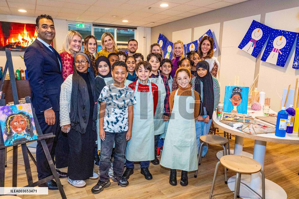Queen Maxima Visits School of The Largest School Band in The Netherlands, Rotterdam, The Netherlands