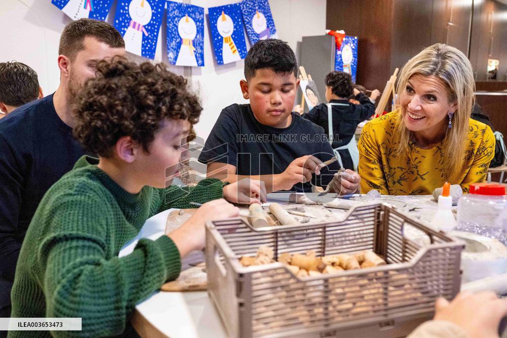 Queen Maxima Visits School of The Largest School Band in The Netherlands, Rotterdam, The Netherlands