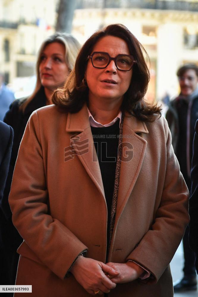 French Deputy Minister for Economy of Tourism Marina Ferrari visits shops in Paris FA