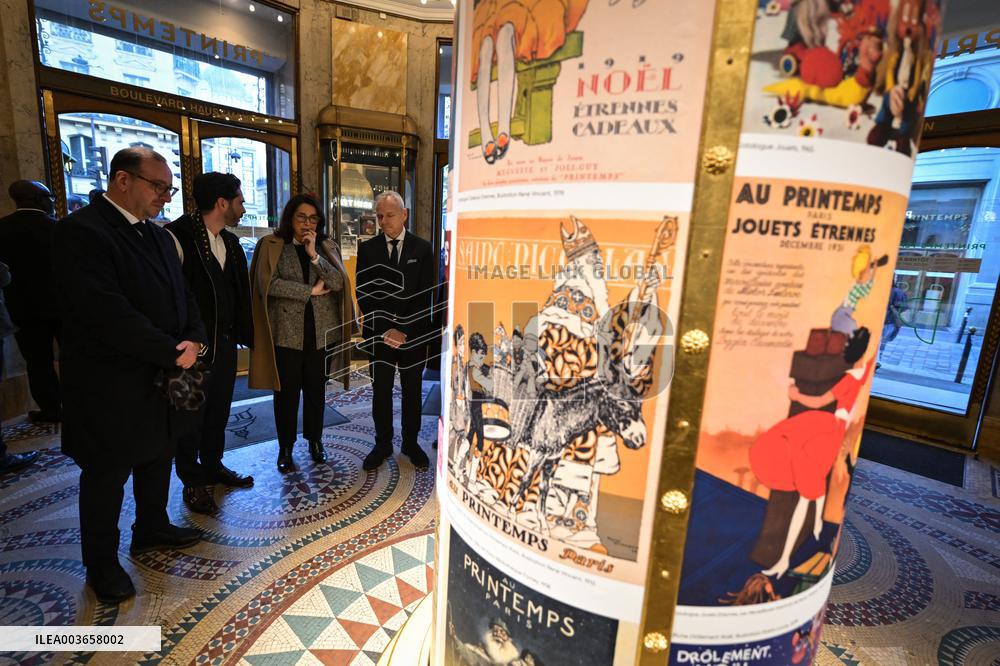 French Deputy Minister for Economy of Tourism Marina Ferrari visits shops in Paris FA