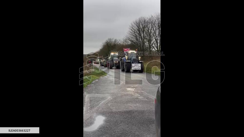 UK: Farmers Stage ‘Go-Slow’ Tractor Protest In Dover Over Inheritance Tax Changes 2