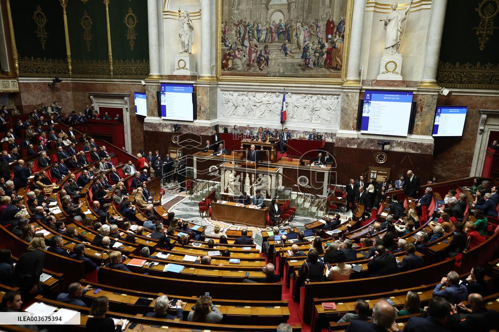 Pm Barnier Invokes 49.3 During The Vote On The 2025 Social Security Bill In Paris