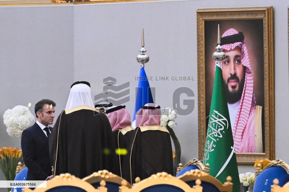 President Macron Arrives At Riyadh