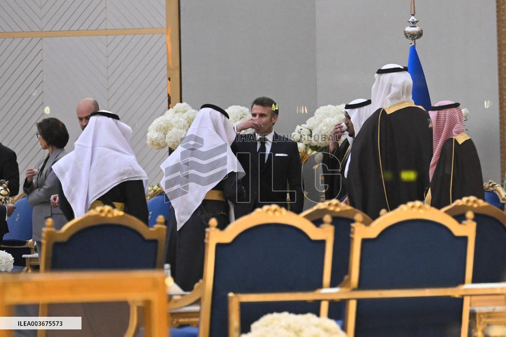 President Macron Arrives At Riyadh