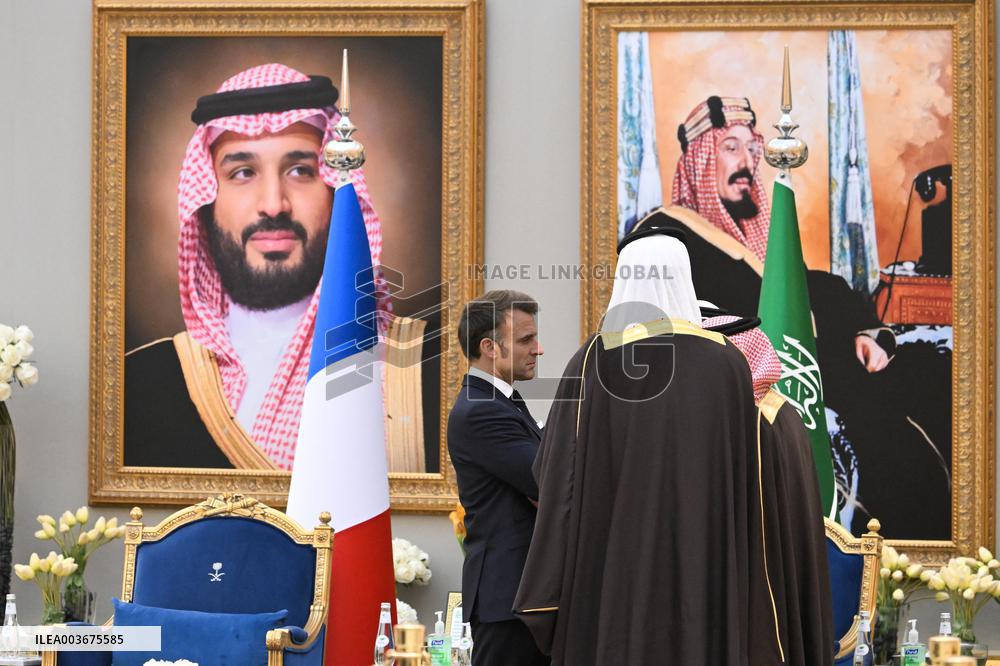 President Macron Arrives At Riyadh