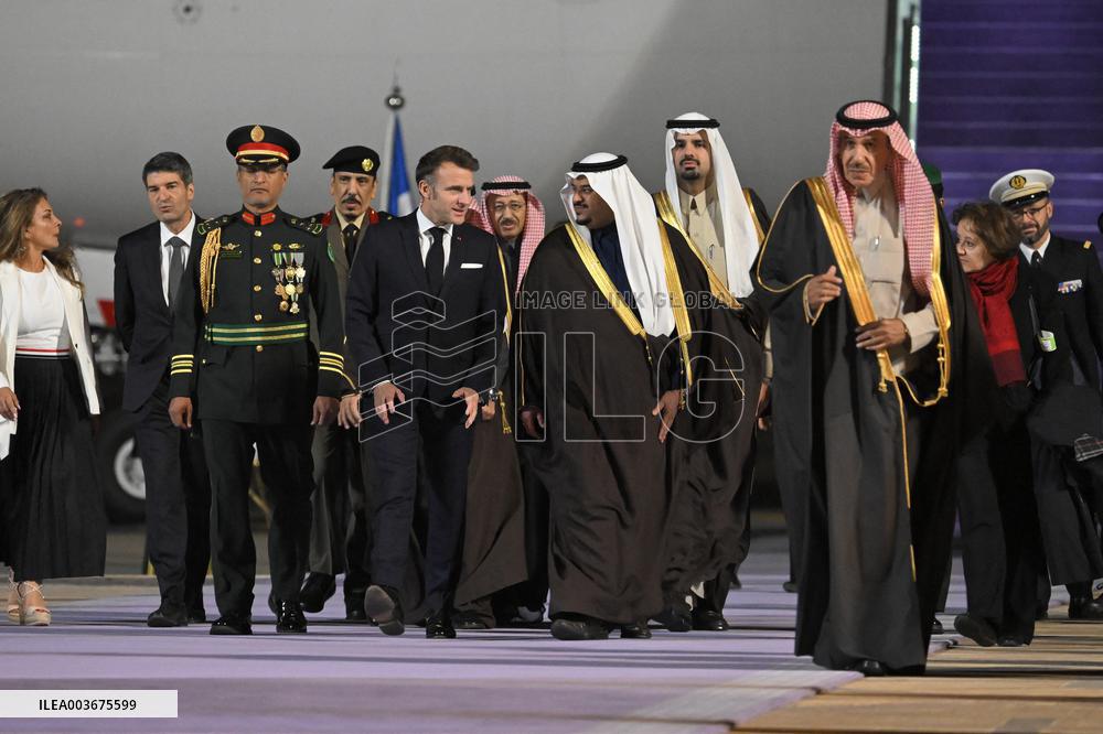 President Macron Arrives At Riyadh