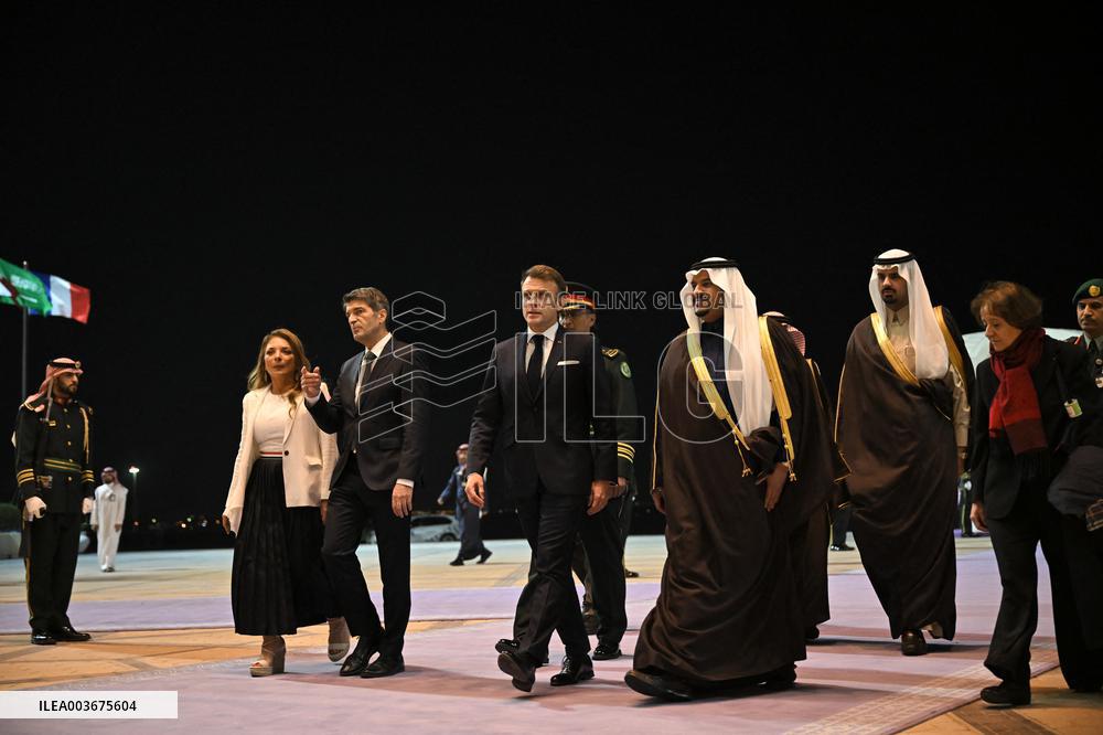President Macron Arrives At Riyadh