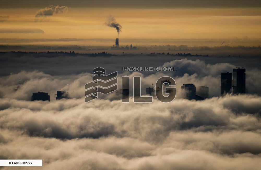 Fog Shrouds The Downtown Skyline - Vancouver