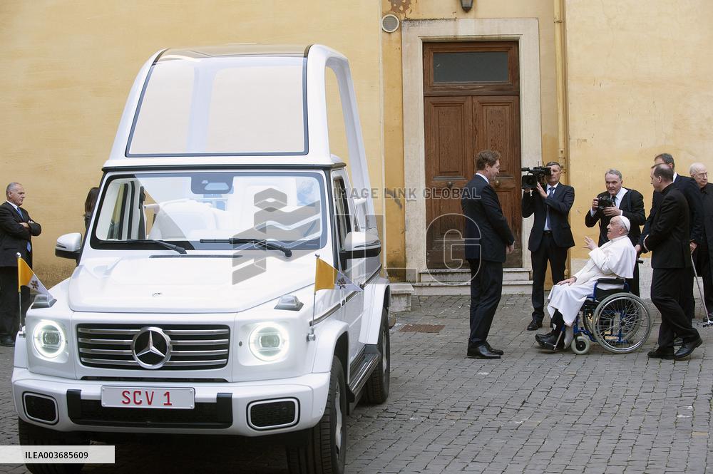 Pope Francis Presents the New Electric Popemobile - Vatican