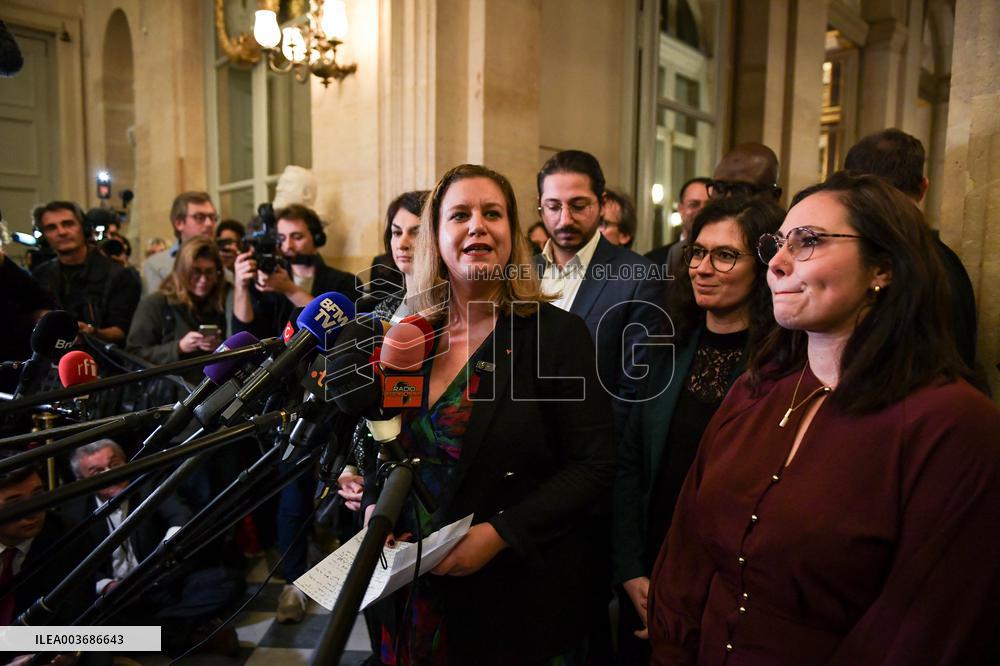 Presser after the motions of censure at the National Assembly in Paris FA
