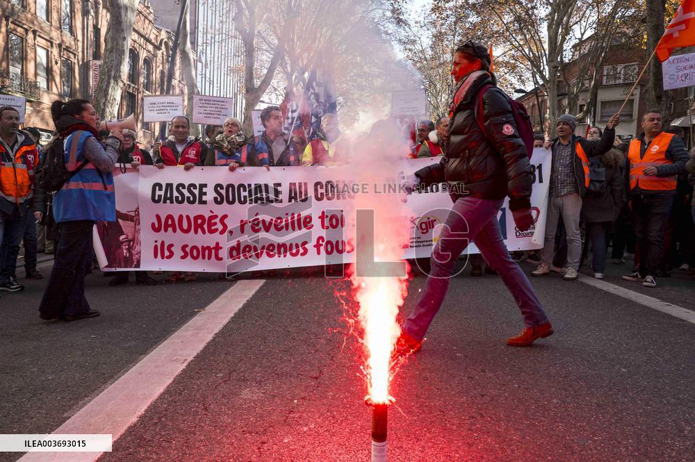 Public Sector Workers Protest - Toulouse