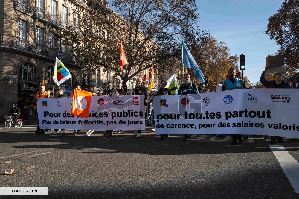 Public Sector Workers Protest - Toulouse
