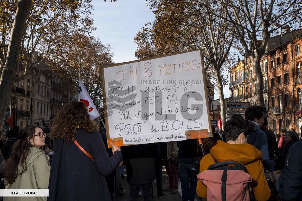 Public Sector Workers Protest - Toulouse
